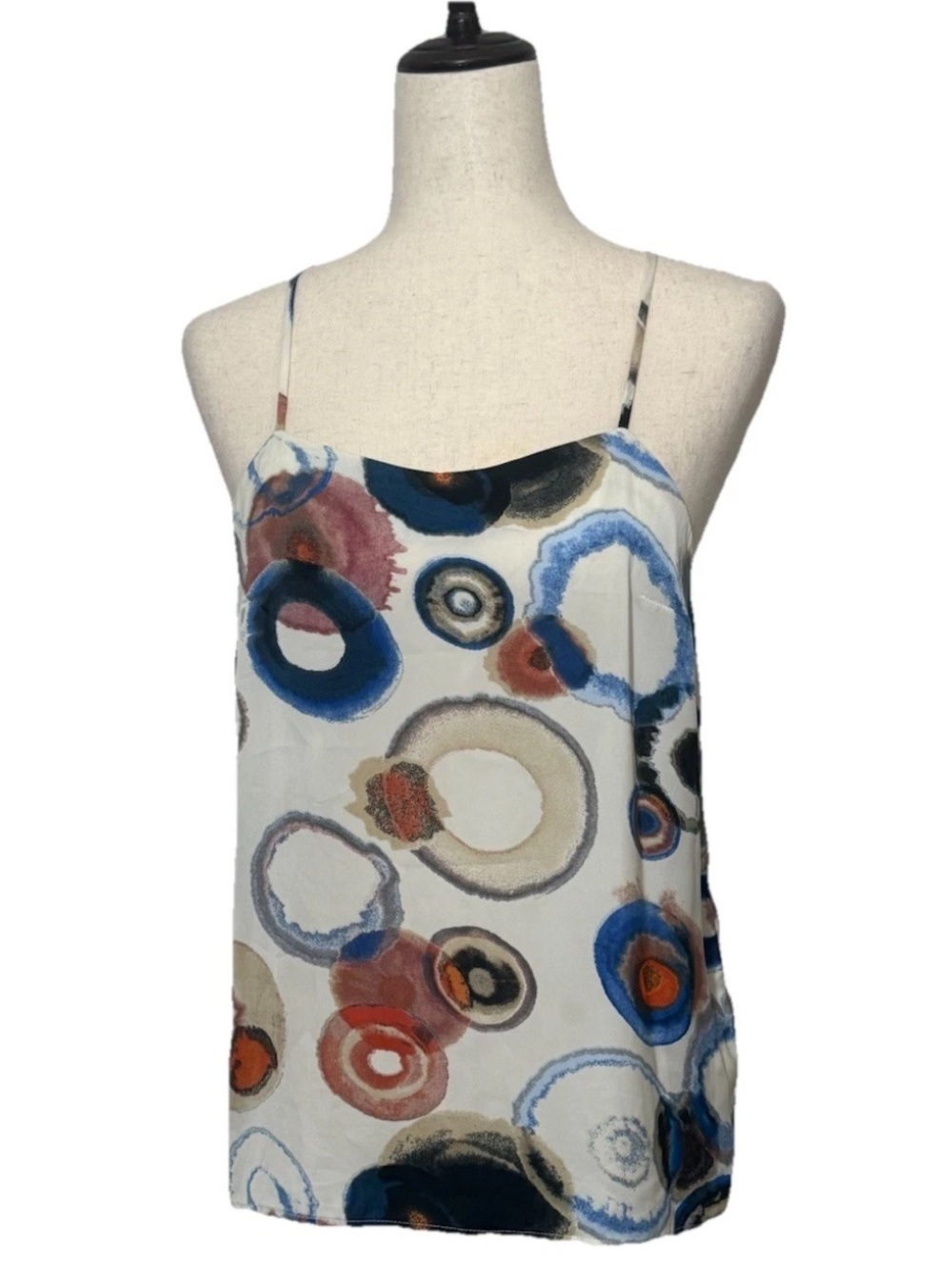 Kensie circles racerback top size small multicolor